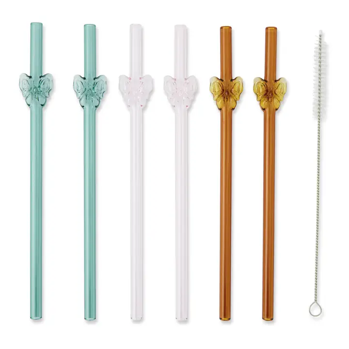 Glass Butterfly Straws 7-Pack - Image 2